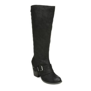 Fergalicious Larissa Black Wide Calf Tall Boots